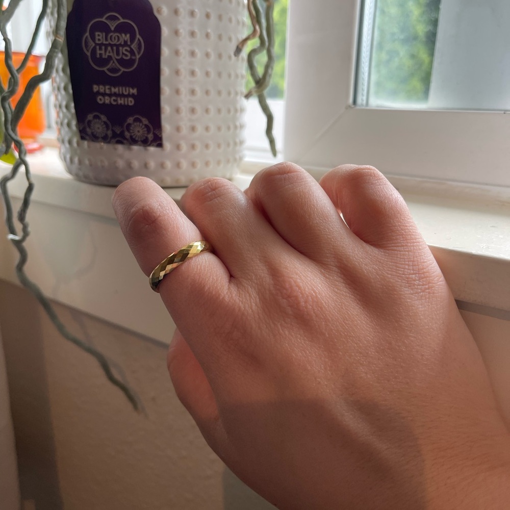 Gold-Tone Textured Ring